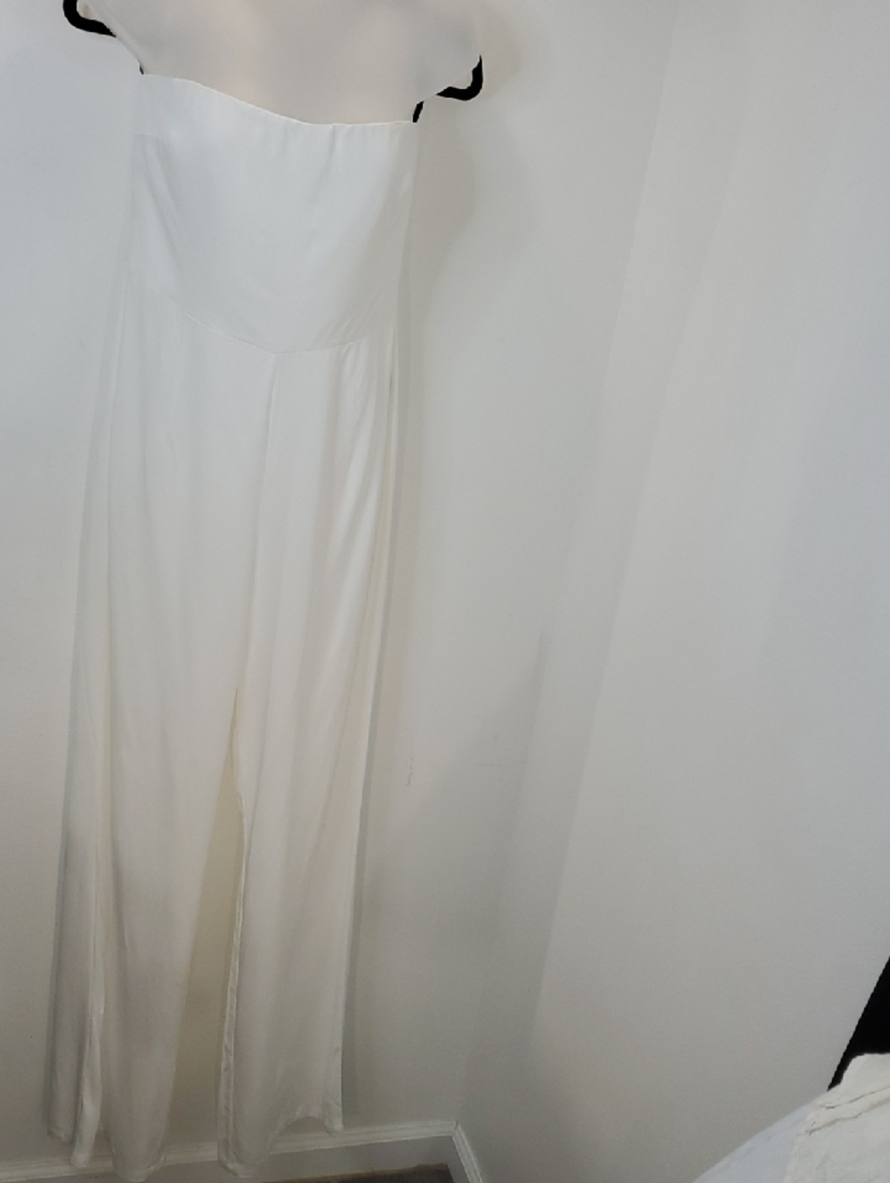 Forever 21 White Strapless Wide-Leg Romper